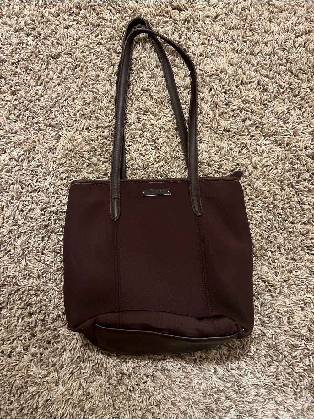 Coach Dark Brown Nylon Tote with Leather Straps